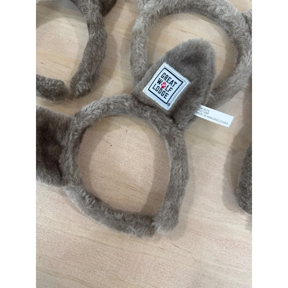 Great Wolf Lodge Wolf Ear Headband Lot of 4 Gray Faux Fur Costume GWL